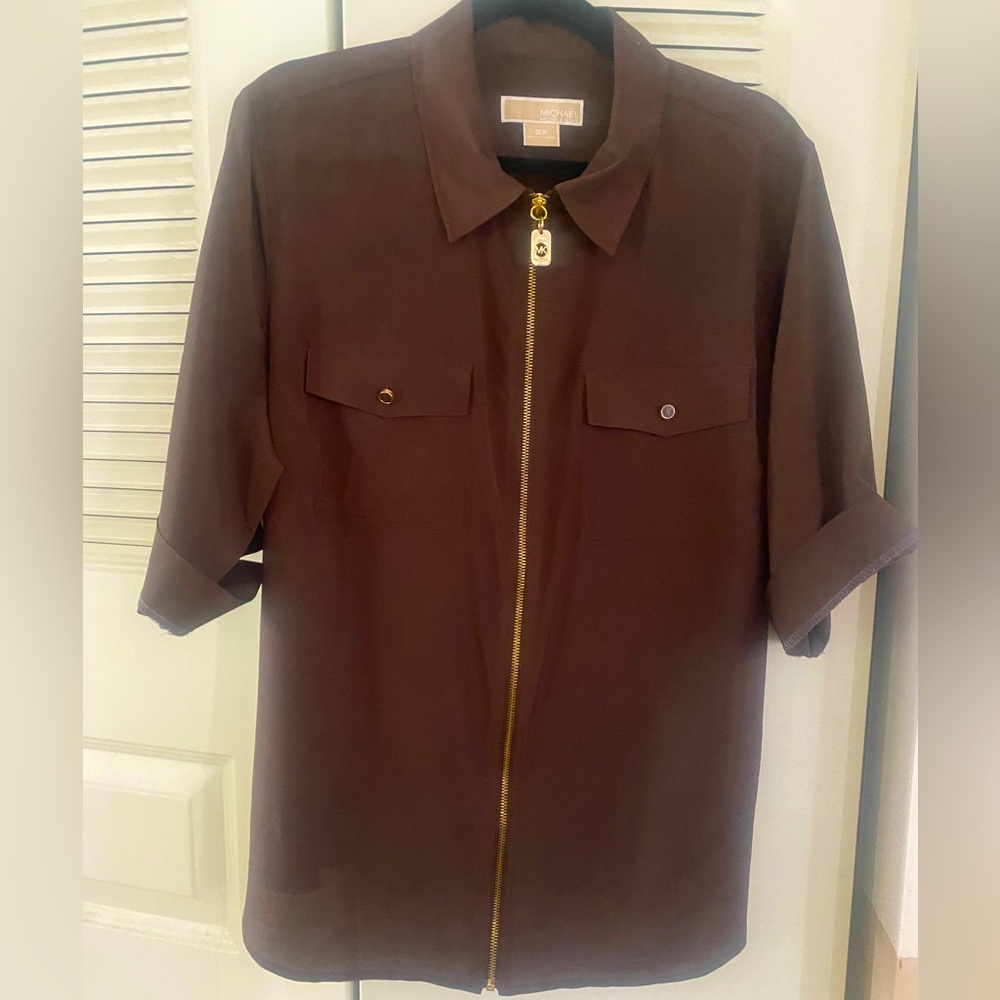 Michael Kors Brown Blouse, Size 2x.